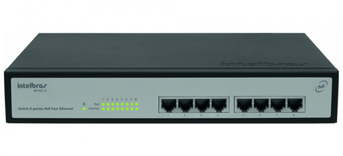 SF 802 AF Switch 8 portas PoE Fast Ethernet